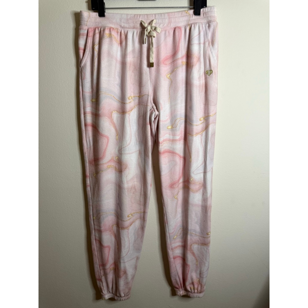 Women's P.J. Salvage Barbie Pink & White Marble Pajama Set L - Picture 7 of 10